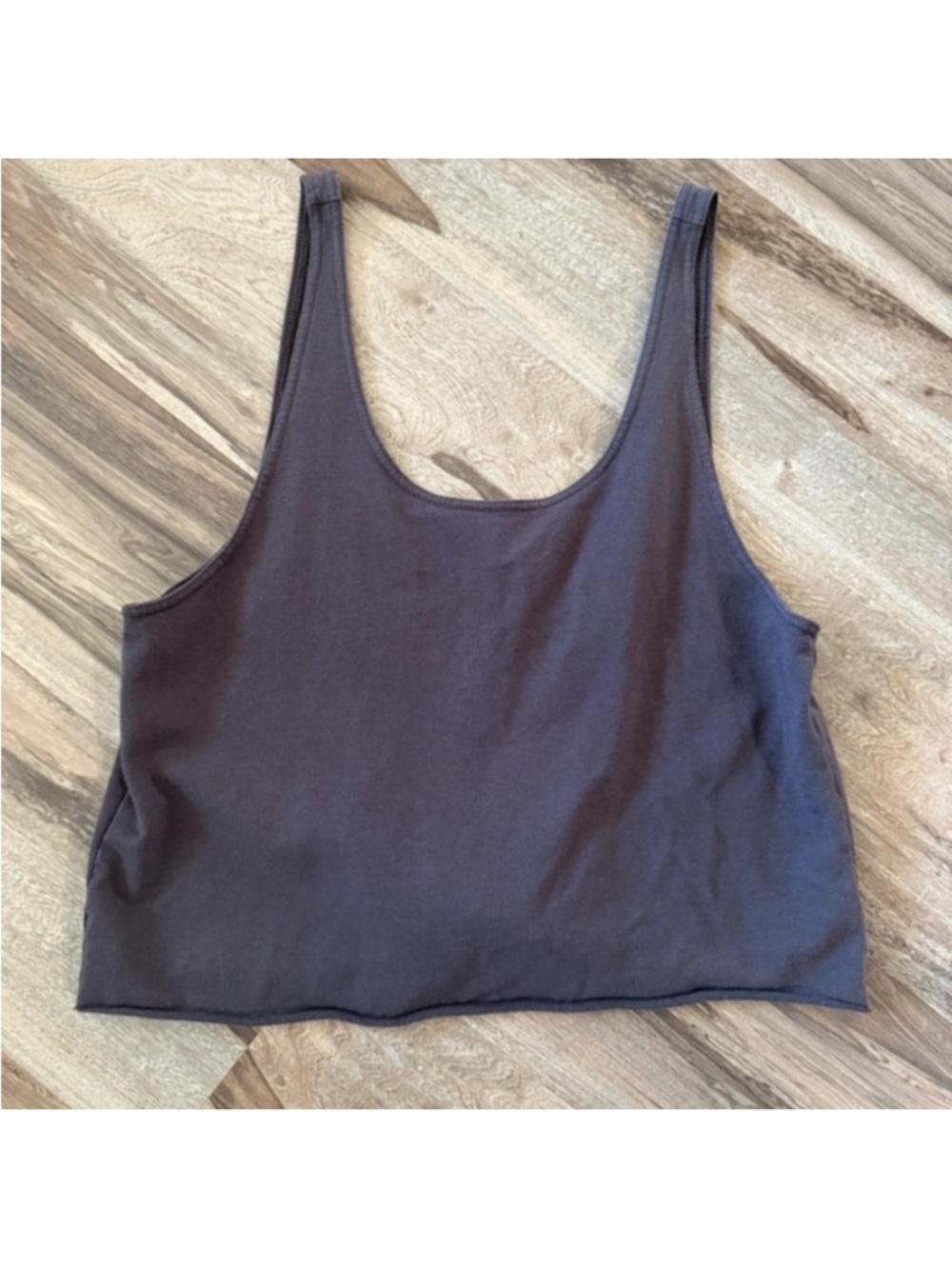 aerie Dark Charcoal Cropped Tank Top